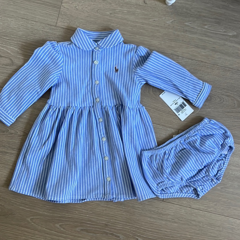 Brand new Ralph Lauren Baby Girl Striped Dress 12m